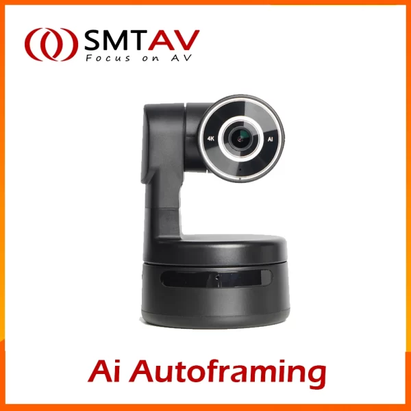 Função AI 4K PTZ Webcam com câmera de microfones Zoom digital 3X Foco de trilha automática para transmissão viva do YouTube Online Meet Video Camera