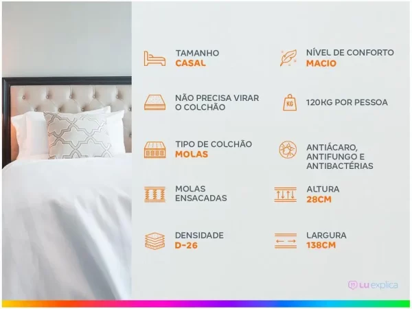 Colchão Casal Plumatex de Mola Ensacada - Imagem 2