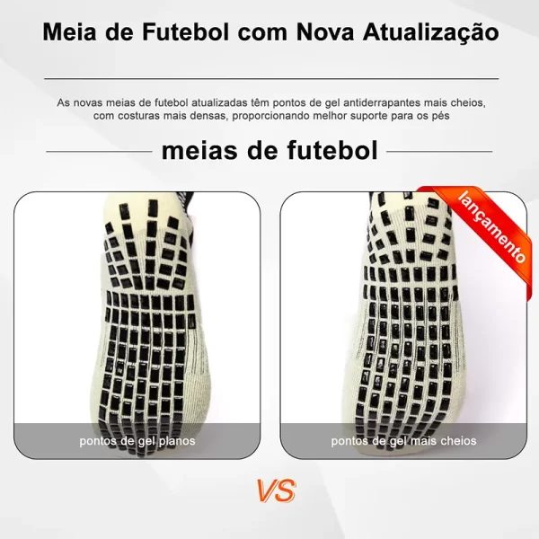 3 Pares，Meia de futebol alta antiderrapante，Meias esportivas grossas，Meias de poliamida para homens，Malha respirável - Imagem 3