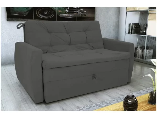 Sofá-cama Casal 2 Lugares Reclinável Veludo Matrix Meg
