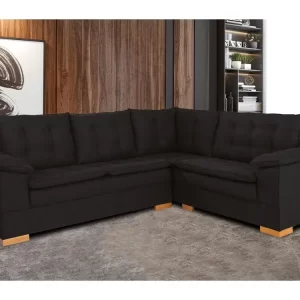 Sofá de Canto 5 Lugares Veludo Ideale