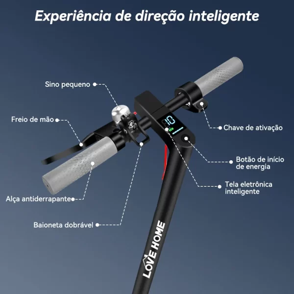 Patinete Elétrico Scooter Dobrável 350W 36V Display Digital 8,5 Polegadas - Imagem 3
