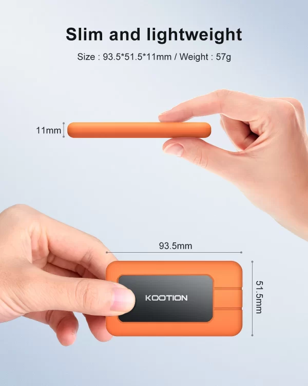 KOOTION X1Max 2TB Disco Rígido SSD Externo HD Externo USB 3.2 GEN 2 SSD Portátil 512GB 1TB Mini PSSD para Laptops Desktop PS4 PS5 - Imagem 6