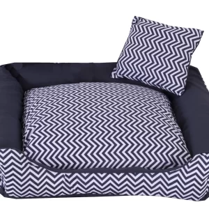 Cama para Cães e Gatos Chevron Azul Grande