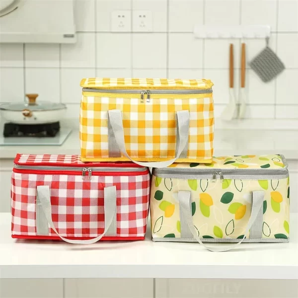 Grande capacidade portátil saco de isolamento térmico cesta de piquenique engrossado oxford pano sacos de mão ao ar livre viagem equipamentos acampamento - Imagem 5