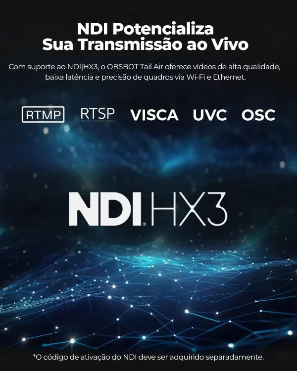 OBSBOT-Tail Air NDI Streaming Camera, AI Tracking, Câmera PTZ com APP, Controle de Gestos, HDMI, USB-C, Webcam sem fio para Stream, 4K - Imagem 4