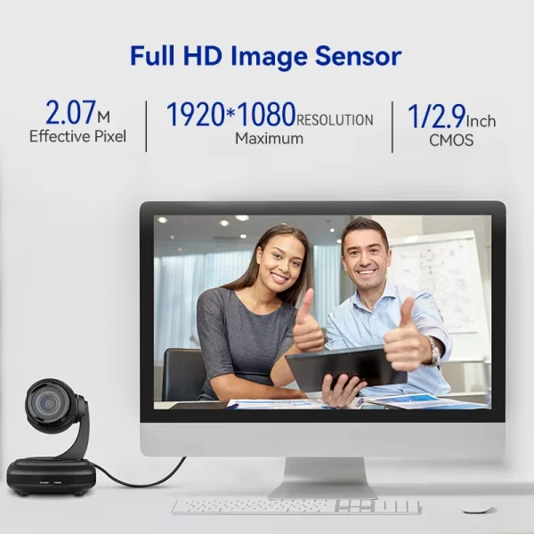 SMTAV AI Tracking USB2.0 1080P 3X Zoom óptico Câmera PTZ de transmissão ao vivo para transmissão de conferências, eventos, igreja - Imagem 4