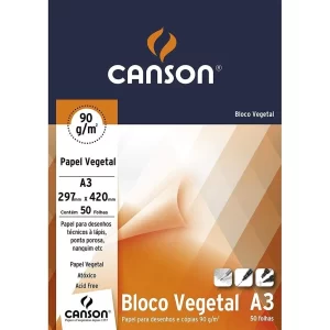 Bloco de Papel Vegetal A3 Canson 90g
