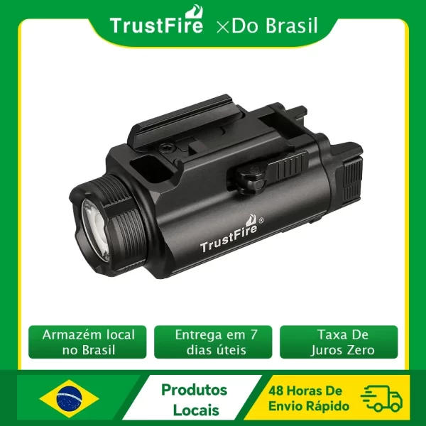 Trustfire gm35 lanterna tática led arma mini pistola luzes 1350 lúmens usb recarregável pistola de liberação rápida 1913/gl ferroviário