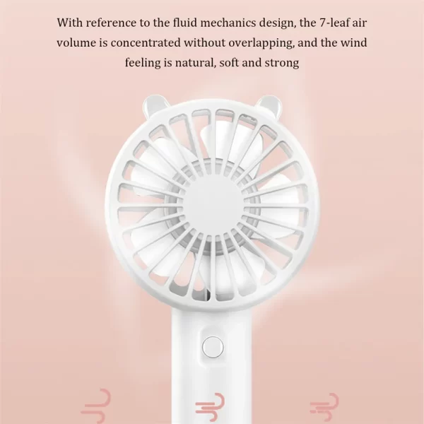 Mini ventilador portátil usb recarregável ventiladores mesa com base pequena maquiagem cílios refrigerador feminino meninas escritório ao ar livre branco - Imagem 3