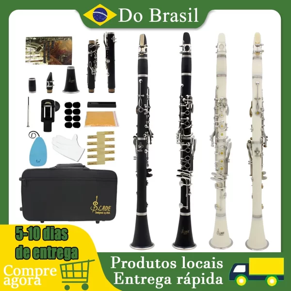 Slade 17 teclas 6 anéis clarinete bb baquelite corpo clarinete profissional blackwinds instrumento musical de sopro kit iniciante