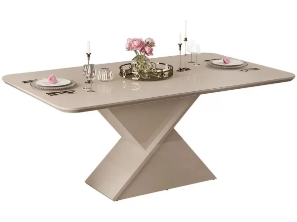 Mesa de Jantar 6 Cadeiras Retangular Off White e Saara DJ Móveis Firenze - Imagem 4