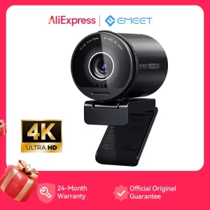 Webcam Profissional EMEET S800 4K com Cancelamento de Ruído