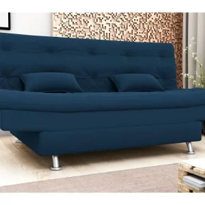 Sofá-cama 3 Lugares Casal Reclinável Veludo Matrix