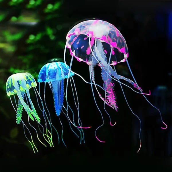 Nadar efeito brilhante água-viva artificial decoração do aquário tanque de peixes subaquático planta viva ornamento luminoso paisagem aquática