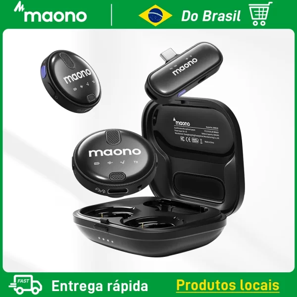Local brasil mao wm620 microfone de lapela sem fio microfone de lapela com cancelamento de ruído profissional para gravação de vídeo vlogging