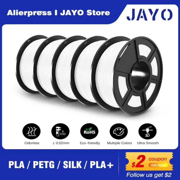 Jayo pla/pla meta/petg/seda/pla +/madeira/abs/mármore filamento de impressora 3d 1.75mm 5kg materiais de impressão 3d para impressora 3d e caneta 3d
