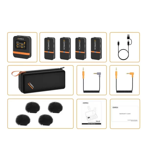【Do Brasil】COMICA Vimo Q Sistema de microfone de lapela sem fio com cancelamento de ruído Microfone de lapela para câmera, iPhone, Android, PC, etc. - Imagem 6