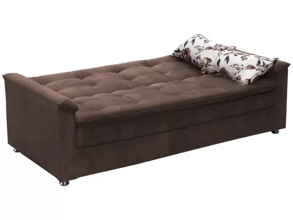 Sofá-cama Casal 3 Lugares Reclinável Veludo - Imagem 5