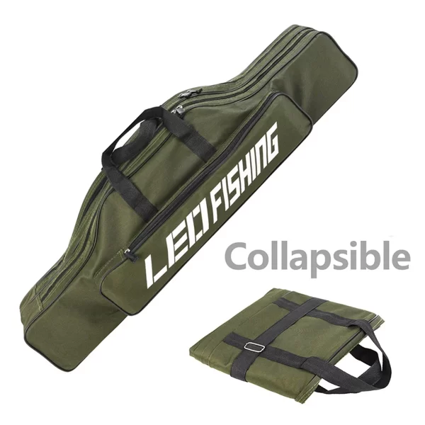 1 pçs dupla camada barriga grande 80cm/31.5 polegada saco de pesca do mar vara de pesca saco dobrável vara de pesca saco ferramenta de pesca stora - Imagem 3