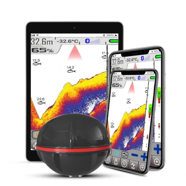 Smart Fish Finder Smartphone sem fio, Fish Finder, GPS Sonar, Tablet, lago, barco, App Mar, novo, 125KHz, 60m