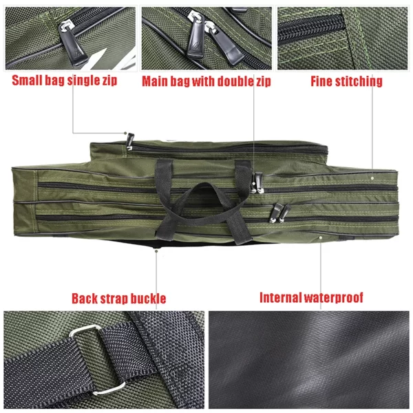 1 pçs dupla camada barriga grande 80cm/31.5 polegada saco de pesca do mar vara de pesca saco dobrável vara de pesca saco ferramenta de pesca stora - Imagem 2