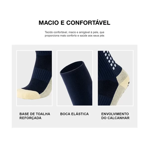 10 Pares, Meias longas de futebol, Cola antiderrapante, Meias de poliamida respiráveis ​​acima do joelho, Corrida, Ciclismo - Imagem 3