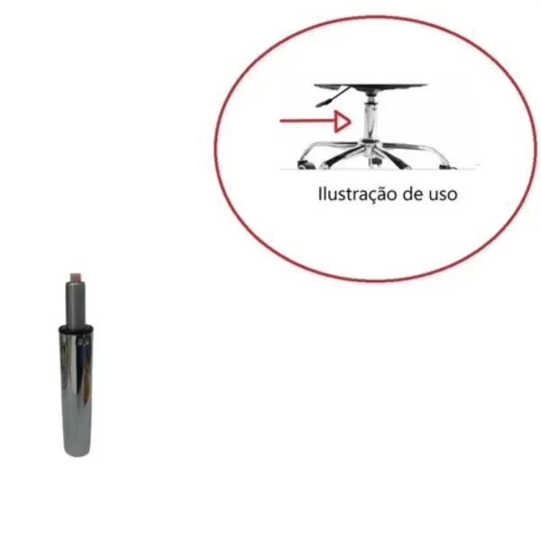 Pistão Cromado A Gás 150kg 85mm Classe 4 Cadeira Escritório - Imagem 5