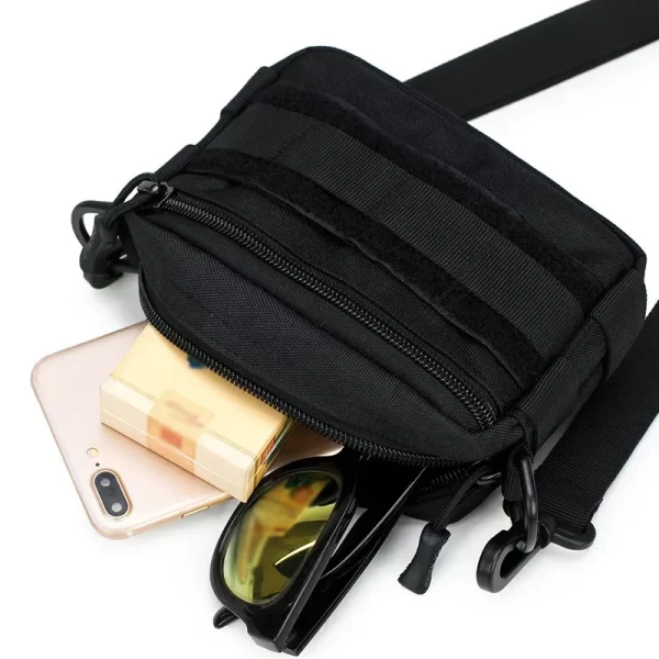 Bolsa de ombro de pesca tático molle pacote esportes ao ar livre cinto cintura pacote escalada viagem acampamento caminhadas caça crossbody sacos - Imagem 4