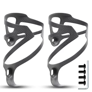 HUALONG Gaiola para garrafa de água de bicicleta de fibra de carbono 3K Gaiolas para suporte de garrafa de água para bicicleta de estrada MTB, preto fosco, peso (16± 2g)