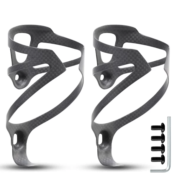HUALONG Gaiola para garrafa de água de bicicleta de fibra de carbono 3K Gaiolas para suporte de garrafa de água para bicicleta de estrada MTB, preto fosco, peso (16± 2g)