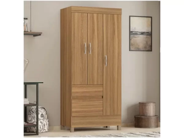 Guarda-roupa Solteiro 2 Gavetas 3 Portas Demóbile Wind