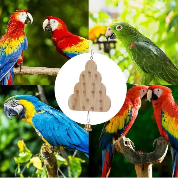 Pássaro mastigar brinquedos educativos mastigar bloco jogos de treinamento periquito pequeno animal atividade jogo compacto pássaro playground para interior - Imagem 4