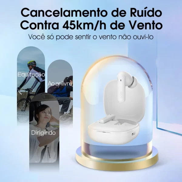QCY HT05 ANC fone de ouvido sem fio 40dB cancelamento de ruído Bluetooth 5.2 fone de ouvido 6 microfone ENC HD chamada TWS fones de ouvido modo de transparência - Imagem 5
