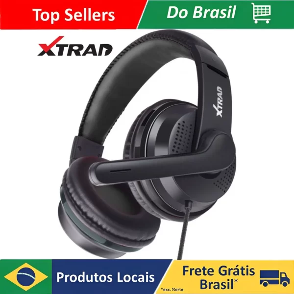 Headset com Microfone para Gamer, Headphone para PC, Notebook, Celular, PS4, Inteligência P3, LC-848, Marca XTRAD