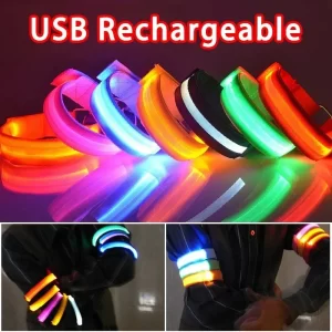 Braçadeira de Corrida Noturna Recarregável USB