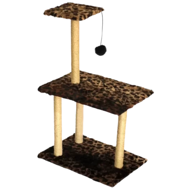 Arranhador Para Gatos Poste Sisal 3 Bases Brinquedo Bolinha Preto - Imagem 5