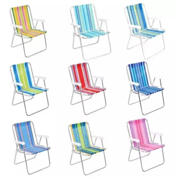 Kit com 4 Cadeiras de Praia e Piscina Alta em Alumínio Cores Variadas 25500 BEL - Imagem 6