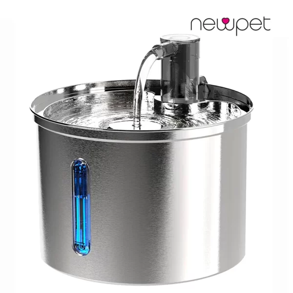 Newpet Filtro de bebedouro automático para gatos com capacidade de 3L em aço inoxidável para cães e coelhos Bebedouro de água inteligente para animais de estimação
