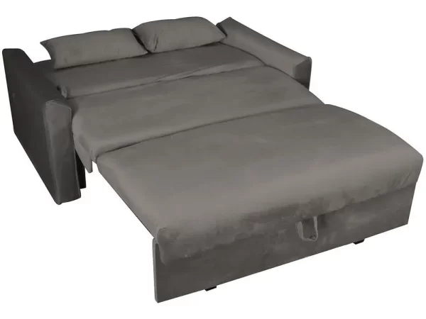 Sofá-cama Casal 2 Lugares com Baú Reclinável Veludo Matrix Cristal - Imagem 3