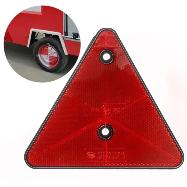 Refletores triangulares vermelhos refletores traseiros aviso de segurança para trailer bicicleta motocicleta caminhão barco acessórios do carro - Imagem 3
