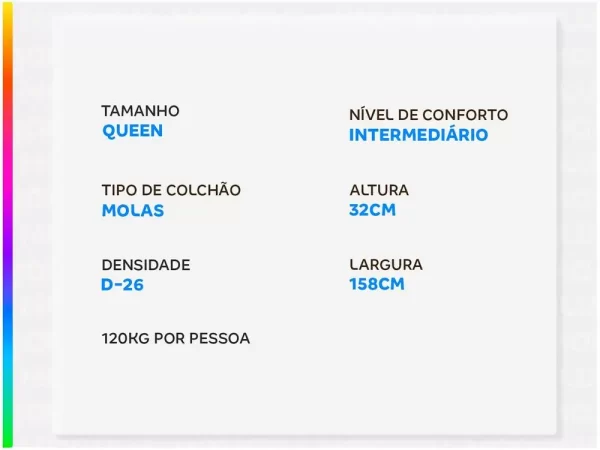 Colchão Queen Gazin de Molas Ensacadas 32x158x198cm Diamond Black - Imagem 3