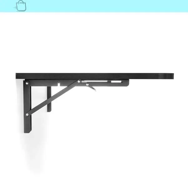 Mesa Suspensa em MDP Retrátil para Paredes Preta 80x41cm - Imagem 3