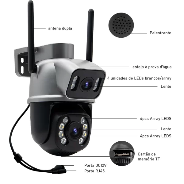 icsee，Preto，cameras vigilância wifi，camera de segurança，monitor，camera 4k ultra hd，camera de seguranca wi fi prova d água - Imagem 6