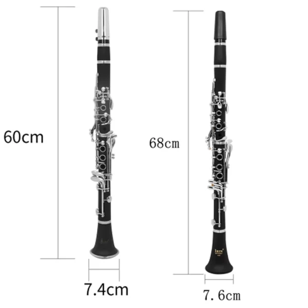 Clarinete 17 teclas caindo tune b/c clarinete baquelite clarinete de madeira preto com caixa palheta peças de instrumento musical - Imagem 4