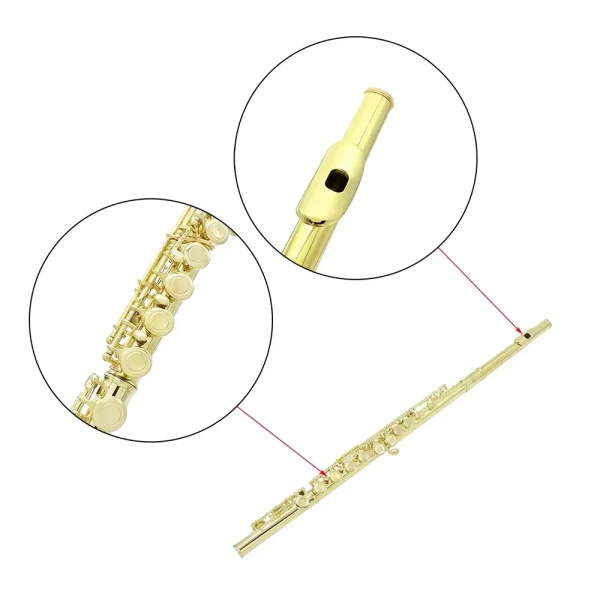 SLADE 16 Buracos Flauta C Chave Fechada Flauta Prata Cuproníquel Profissional Instrumentos Musicais de Sopro Kit Flauta para Iniciantes