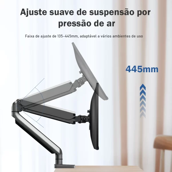braço articulado monitor,suporte tv,Desktop Full Motion Monitor Holder Mount, braço de mola mecânica,alumínio Suporte Monitor - Imagem 4
