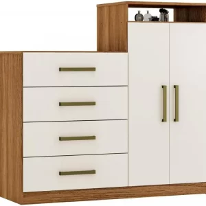 Cômoda Aurea Demóbile 4 Gavetas e 2 Portas