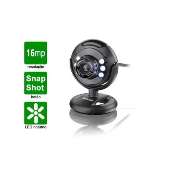 Webcam Night Vision 16MP preto Multilaser - WC045 - Imagem 3