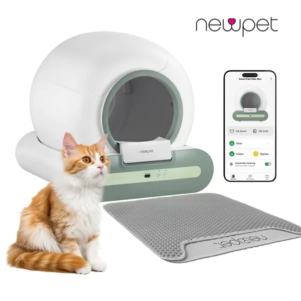 Caixa de areia automática inteligente, controle de aplicativos, vaso sanitário elétrico, prova de respingos, anti odor, sandbox auto-limpante para animais